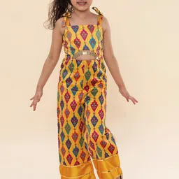 A T U N Girls Multicoloured Printed Basic Jumpsuit-image-14