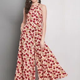 emeros Floral Printed Halter Neck Sleeveless Basic Jumpsuit-picture-51
