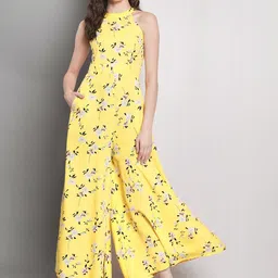 emeros Floral Printed Halter Neck Sleeveless Basic Jumpsuit-picture-1