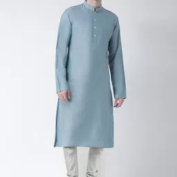 KISAH Men Blue Kurta with Churidar-image-20