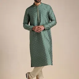 Manyavar Men Printed Kurta with Pyjamas-image-54