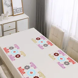 Dakshya Industries Blossom Beige & Blue 4 Pieces Printed Rectangle Table Placemats-29