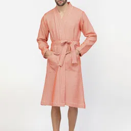 KLOTTHE Men Checked Bath Robe-image-6