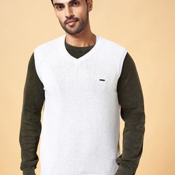 BYFORD by Pantaloons V-Neck Cotton Sweater Vest-image-72