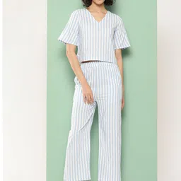 Chemistry Striped Pure Cotton Top With Trouser-picture-53