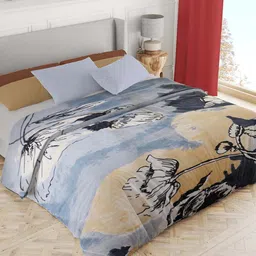 Nivasam Navy Blue & Brown Floral Heavy Winter 600 GSM Double Bed Blanket-15