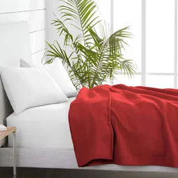 bsb home Red Solid AC Room 210 GSM Single Bed Blanket-image-69