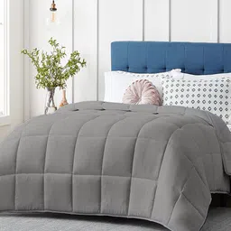 RAZZAI Silver Microfiber 210GSM Reversible Solid Comforters Double Bed Comforter-image-34