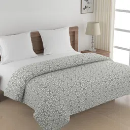 SWAYAM Grey & White Ethnic Motifs Heavy Winter 350 GSM Cotton Double Bed Comforter-image-67