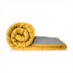 Jinaya's Yellow & Grey Microfiber Heavy Winter 233 GSM Single Bed Comforter-picture-14