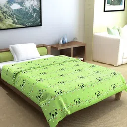 Divine Casa Green & White Floral Mild Winter 120 GSM Single Bed Comforter-image-37