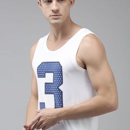 U.S. Polo Assn. Men White & Blue Printed Gym Vest-image-98