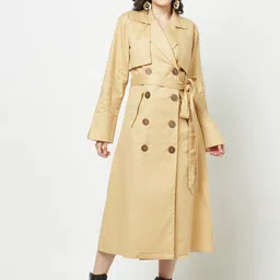 Crimsoune Club Notched Lapel Longline Wrapped Peacoat-image-27