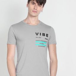 Flying Machine Typography Printed Round Neck Cotton T-shirt-picture-35