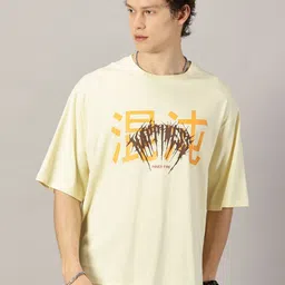 THE HOLLANDER Men Typography Printed Round Neck Cotton Oversized T-Shirt-image-74