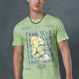 Bewakoof AIR Men Graphic Printed Round Neck Cotton T-shirt-image-99