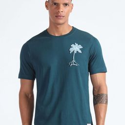 Flying Machine Round Neck Short Sleeves Cotton Floral Printed Regular T-shirt-picture-45