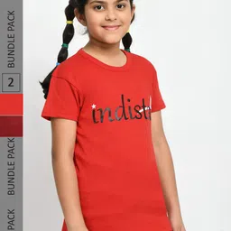 BAESD Girls Pack Of 2 Printed Cotton T-shirt-picture-27