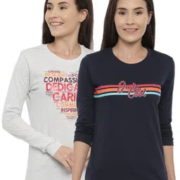 3PIN Women Multicoloured 2 Printed T-shirt-image-2