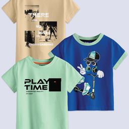 BAESD Boys Pack Of 3 Printed Cotton T-shirt-image-56