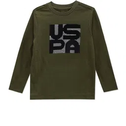 U.S. Polo Assn. Kids Boys Typography Printed Regular Fit Cotton T-Shirt-image-88