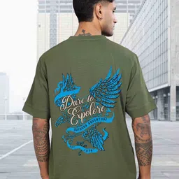 STELLERS Men Printed Premium Cotton Stretchable Oversized T-shirt-image-39