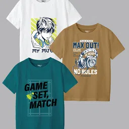 BAESD Boys Pack Of 3 Graphic Printed T-shirt-picture-8