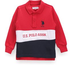 U.S. Polo Assn. Kids Boys Colourblocked Polo Collar Cotton T-shirt-image-99