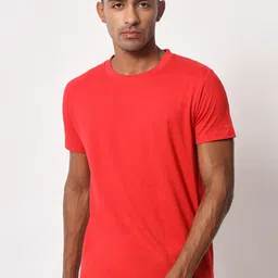 Aristitch Round Neck Cotton Relaxed Fit T-shirt-image-73