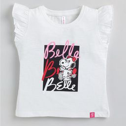 Ginie Girls White Printed T-shirt-image-103