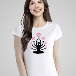 Pootlu Women White Printed Cotton T-shirt-picture-42