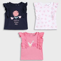 Juniors by Babyshop Pack of 3 Graphic Printed Round Neck Cotton Casual Top-picture-55