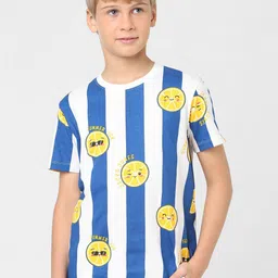 Jack & Jones Junior Boys Striped Round Neck Cotton T-shirt-picture-41