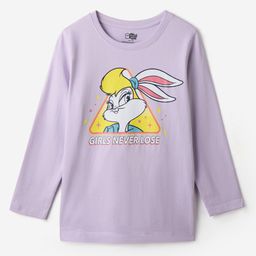 The Souled Store Girls Lavender Looney Tunes Printed Pure Cotton T-shirt-image-35