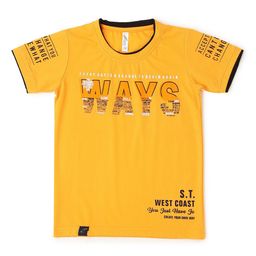 earth conscious Boys Orange Printed T-shirt-image-89