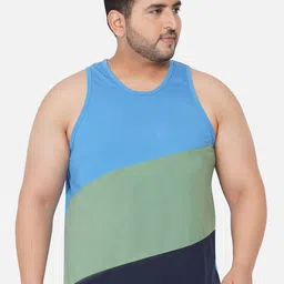 John Pride Men Plus Size Colourblocked T-shirt-image-15