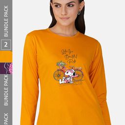 CHOZI Pack Of 2 Printed Regular Fit Cotton Casual T-shirt-image-57