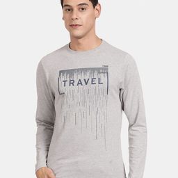 t-base Men Grey Melange & Charcoal Printed T-shirt-picture-21