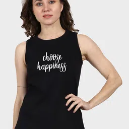 T-SHIRT TRUCK Sleeveless Typography Printed Cotton T-shirt-image-98