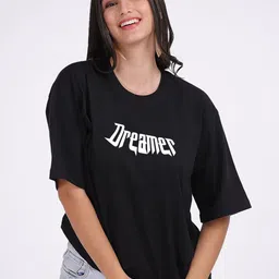 Mad Over Print Typography Printed Oversized Cotton T-shirt-image-83