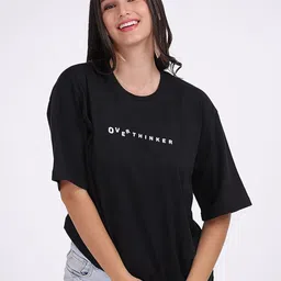 Mad Over Print Typography Printed Oversized Cotton T-Shirt-image-65