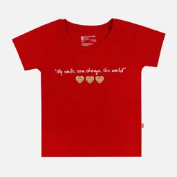 Bodycare Infant Girls Typography Printed Cotton T-shirt-image-98