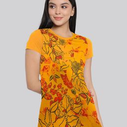 LYRA Women Abstract Printed Round Neck T-shirt-image-9