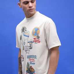 HIGHLANDER Unisex Graphic Printed Drop-Shoulder Sleeves Oversized T-shirt-image-23