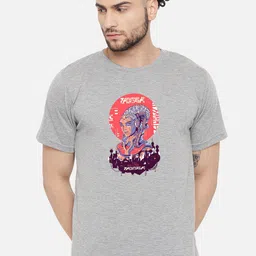 FFLIRTYGO Men Grey & Multicoloured Printed T-shirt-image-10