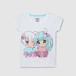 max Girls Graphic Printed Round Neck Cotton Casual T-shirt-image-94