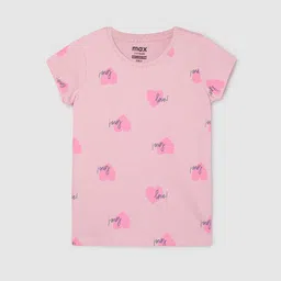 max Girls Conversational Printed Cotton T-shirt-image-92