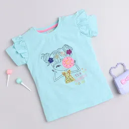 Yellow Apple Girls Graphic Printed Cotton T-shirt-image-59