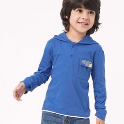 Ed-a-Mamma Boys Blue Cotton Hooded T-shirt-12