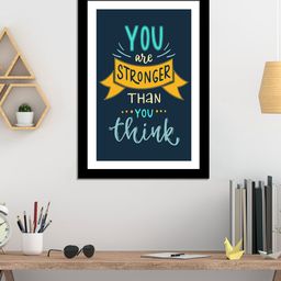 WENS Black & Blue Inspirational Quotes Laminated Framed Wall Art-image-53